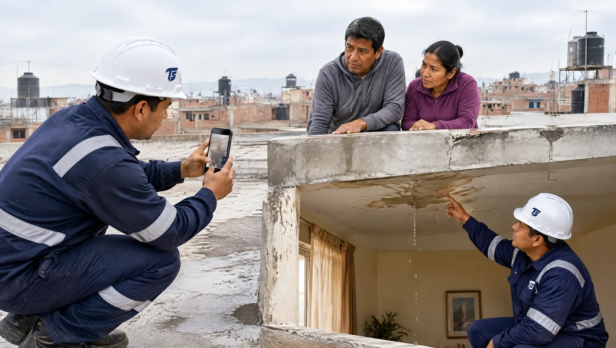 Filtraciones en el techo del vecino: foto de Albañiles TS