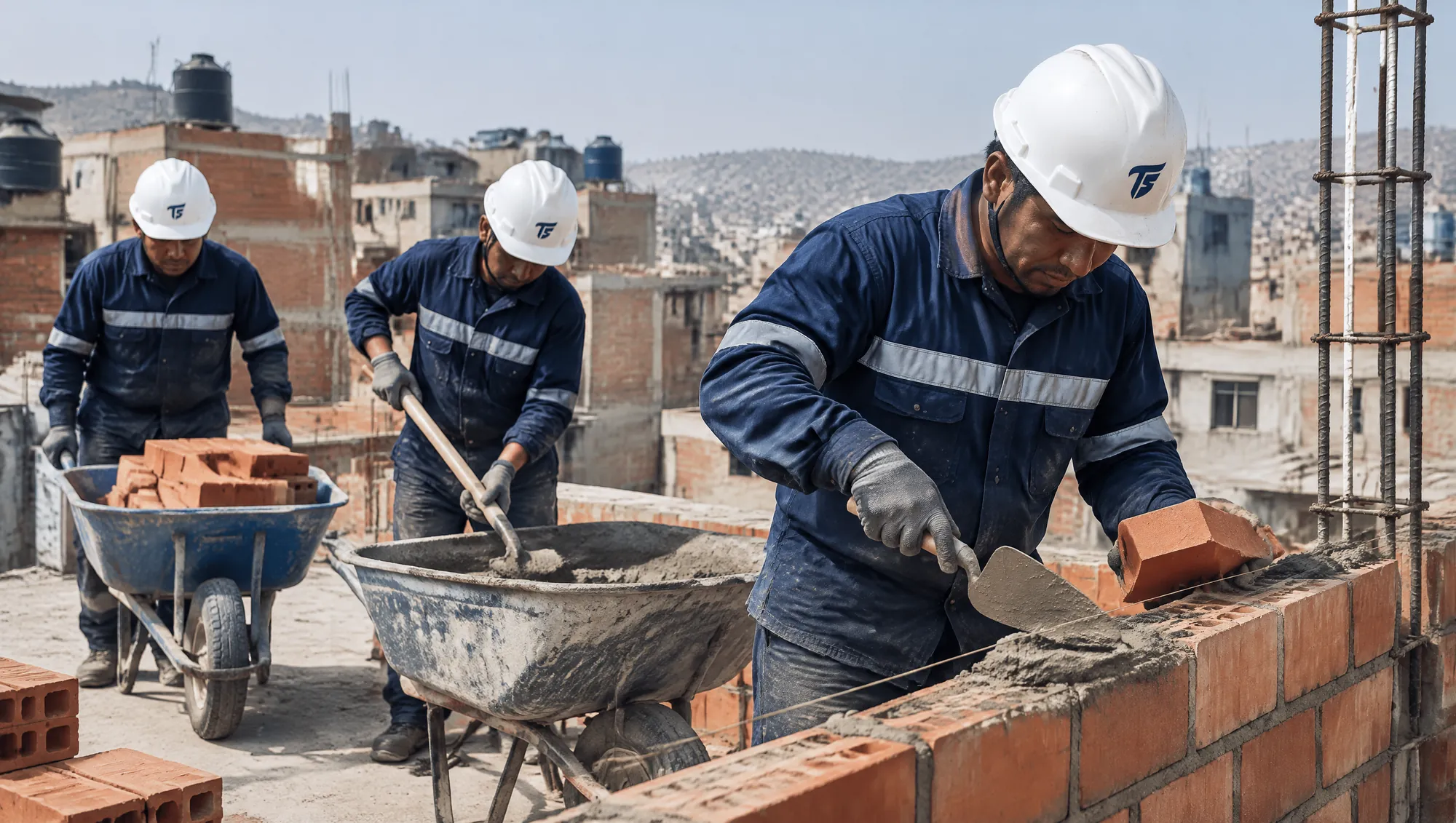 Jornal construcción civil 2026: foto de Albañiles TS