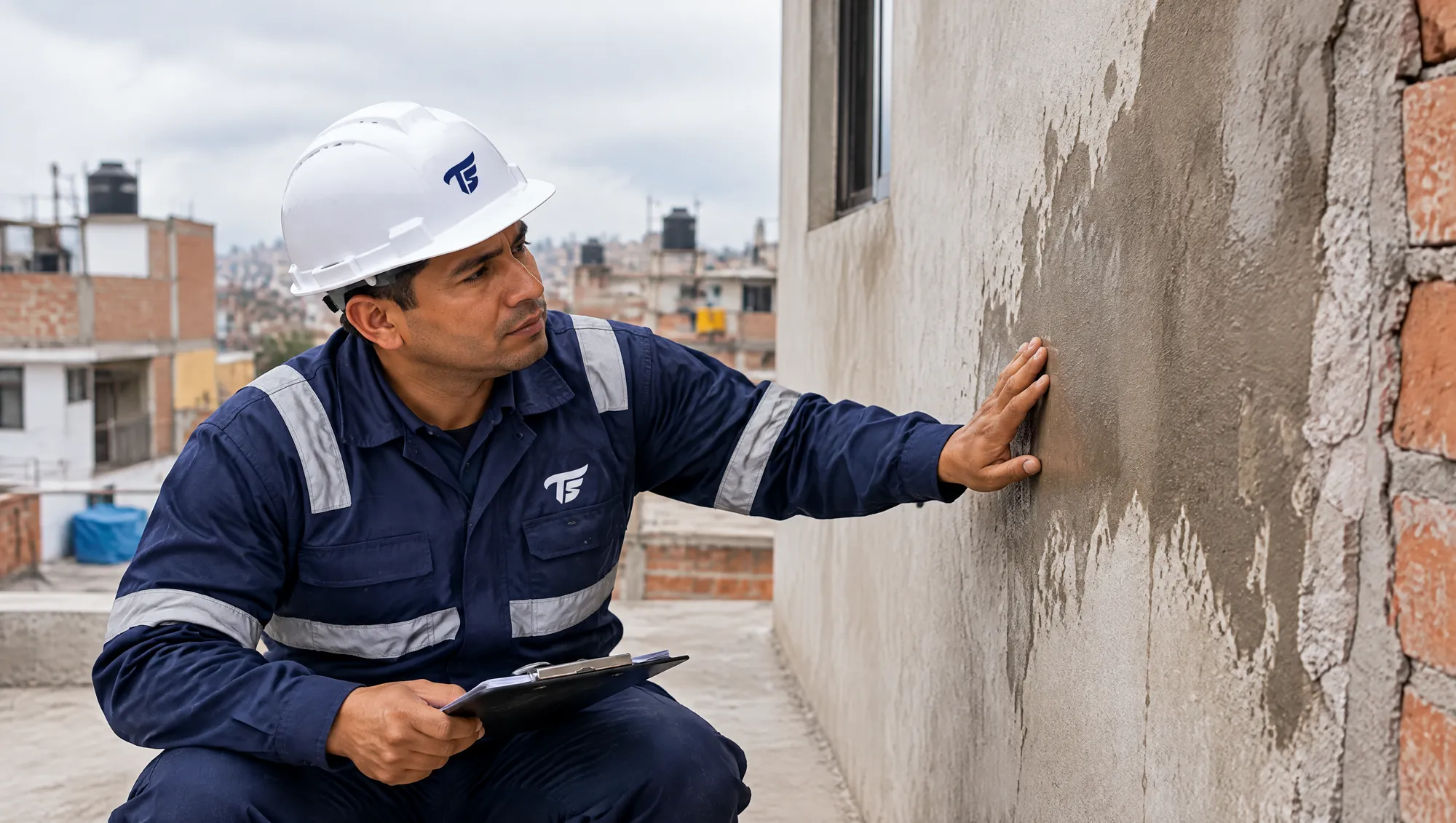 Pared mojada por lluvia: foto de Albañiles TS