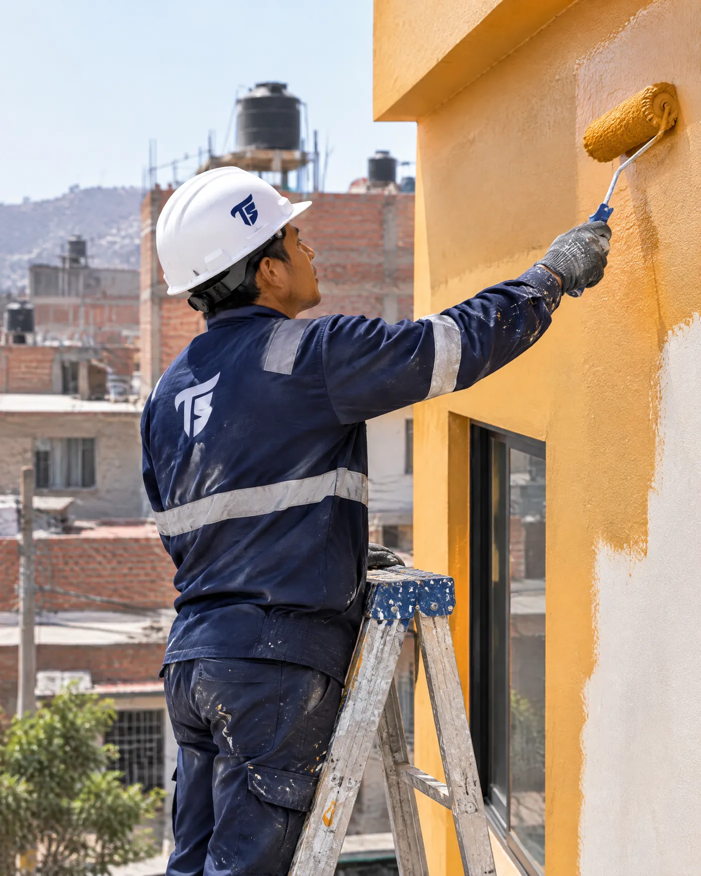 Pintura de la fachada de una casa