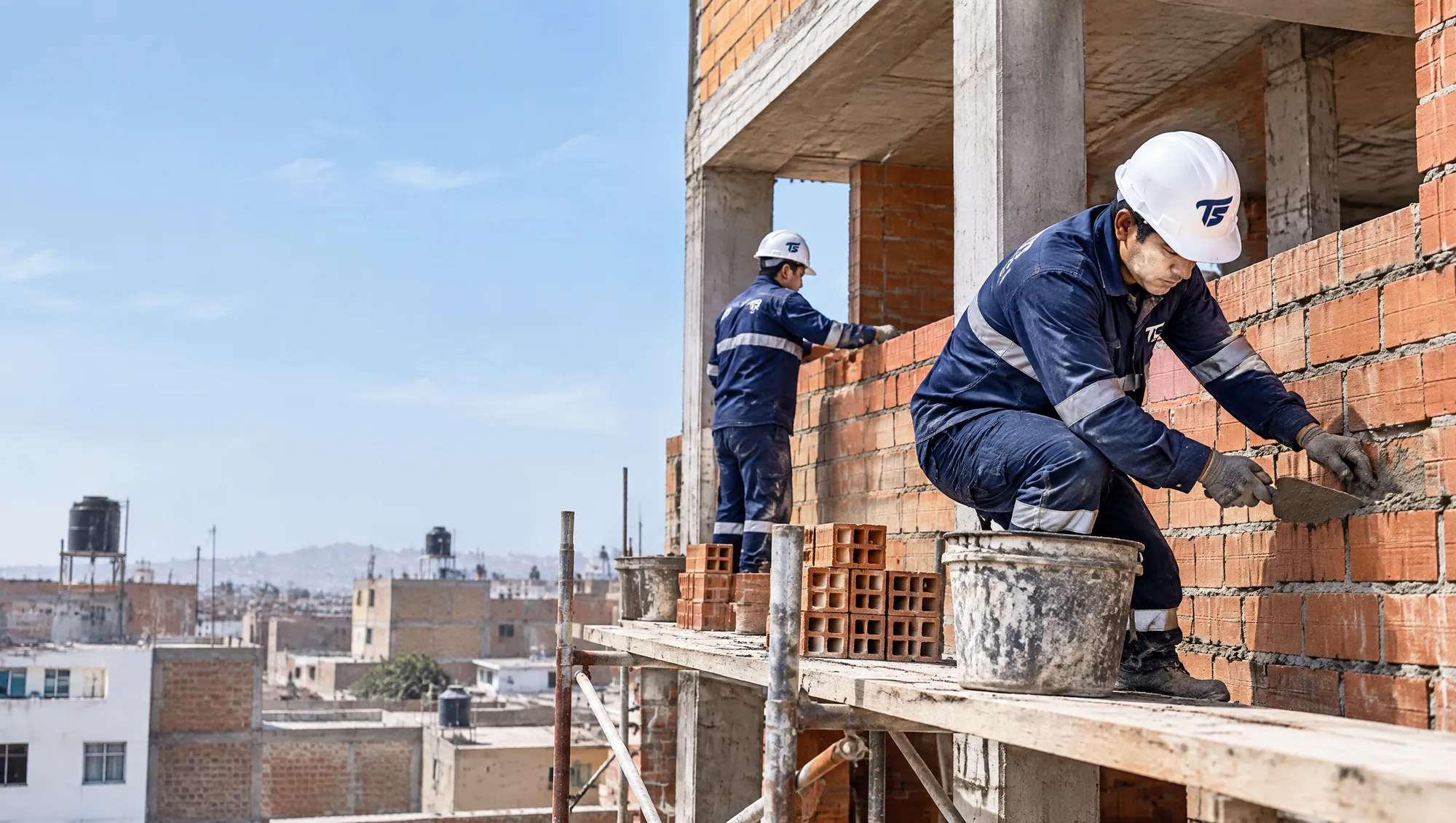 Construcción de una casa de dos pisos