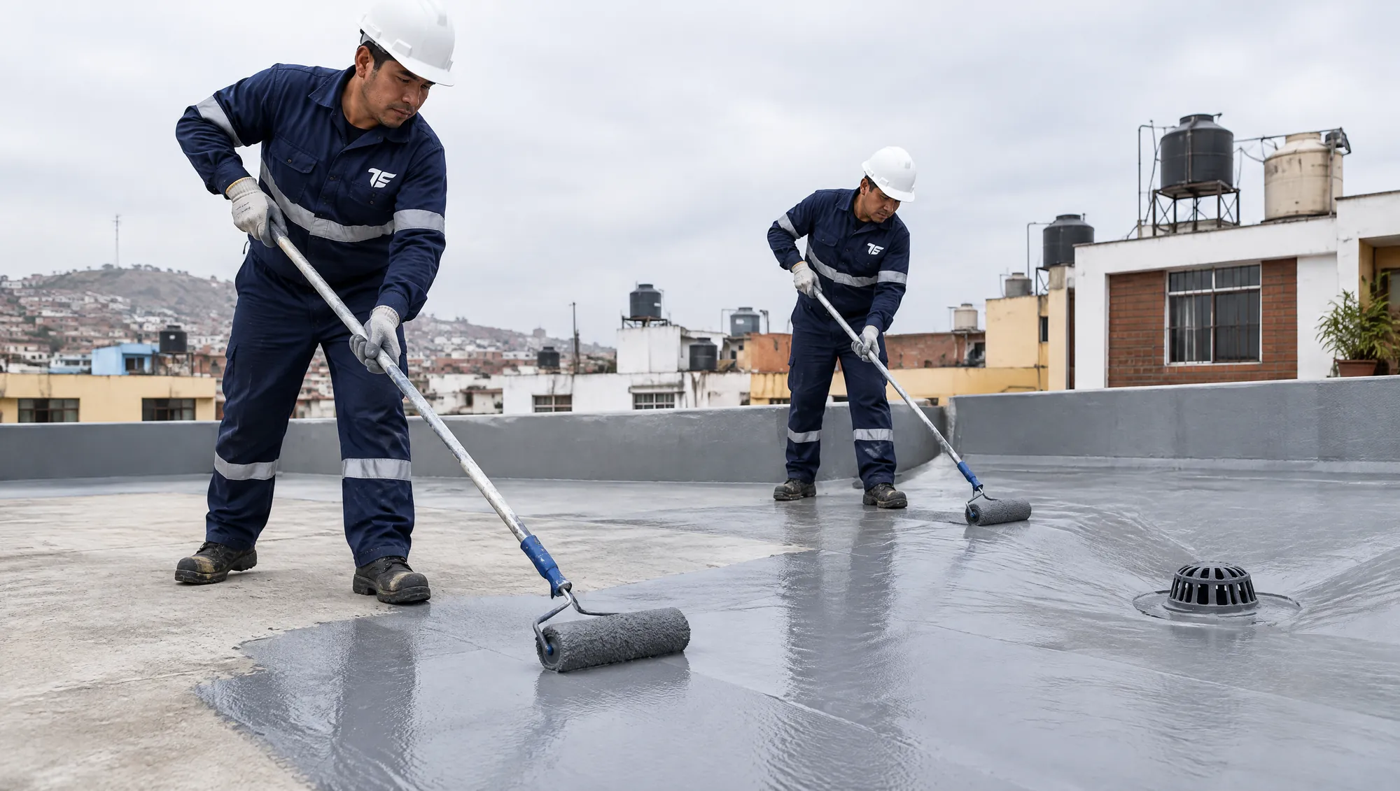 Construcción de techos y coberturas en Lima: equipo de Albañiles TS en obra en Lima